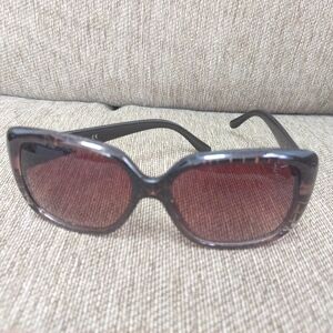 Tahari Modern Gold Trips Plastic Frame Sunglasses with Brown Gradient Lenses